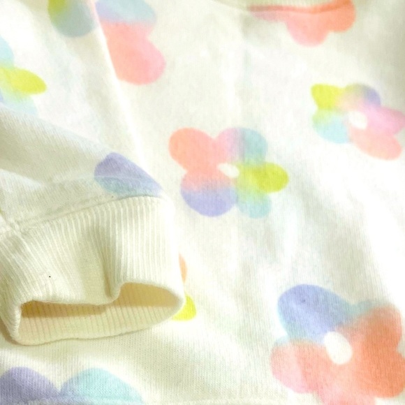 Jumping Beans top pullover white with watercolor flowers pattern Girl 12 Months - Picture 5 of 7